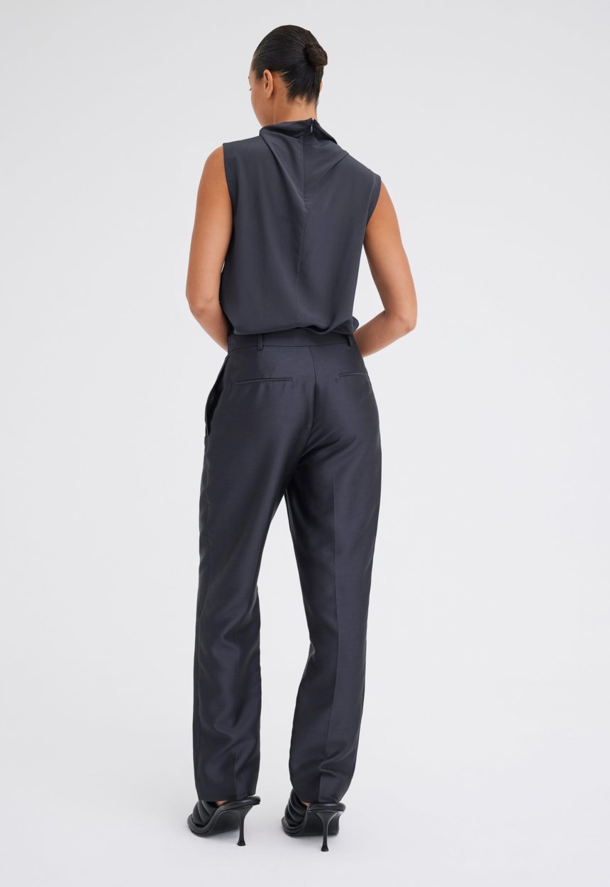 Jac + Jack Novel Silk Wool Pant - Steelo Grey